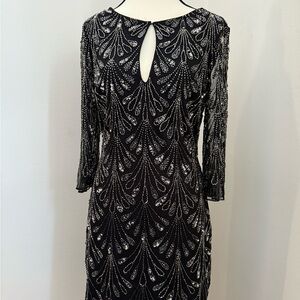 NWOT - Aidan Mattox Black Sequin Cocktail Dress Size 6 80.00 $ Free shipping  0